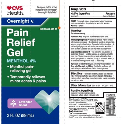 Label (601000 Overnight Reliefgel 3oz)